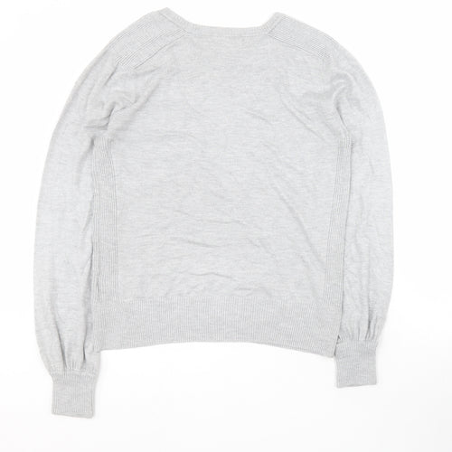 NEXT Womens Grey Round Neck  Polyester Pullover Jumper Size 10
