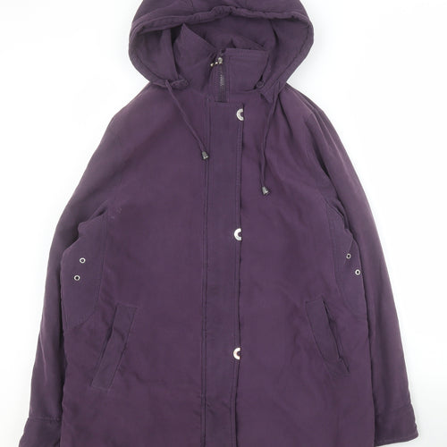 Classics Womens Purple   Pea Coat Coat Size 14  Zip