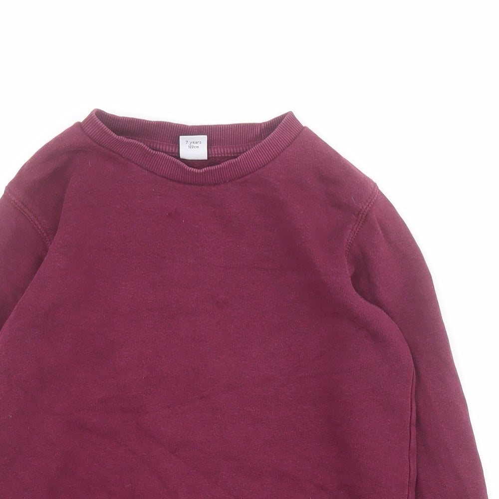 TU Boys Red  Cotton Henley Sweatshirt Size 7 Years  Pullover - School