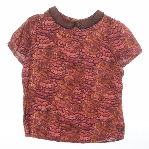Maison Scotch Womens Brown  Viscose Basic Blouse Size S Collared