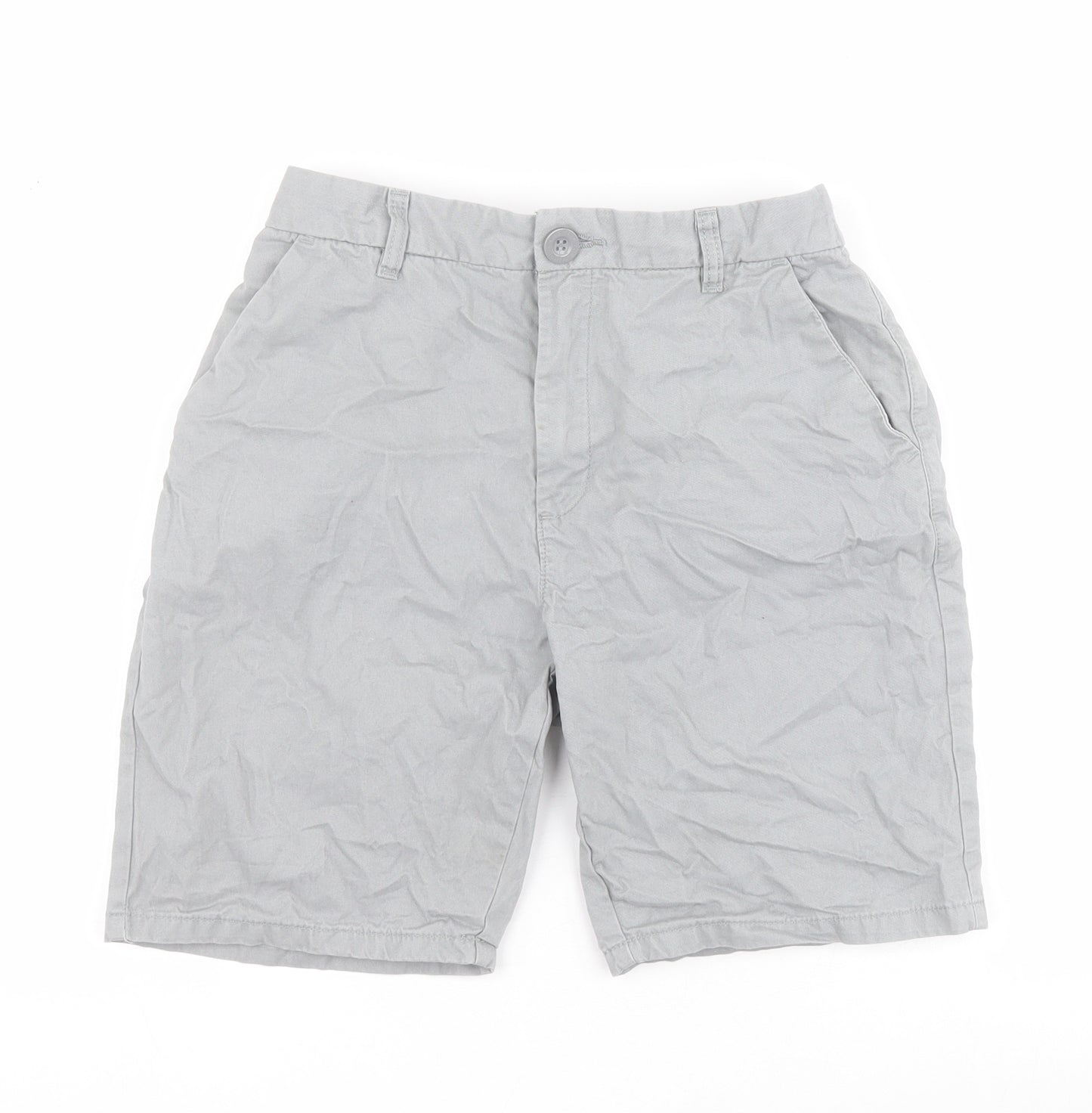 NEXT Boys Grey  100% Cotton Chino Shorts Size 13 Years  Regular Zip