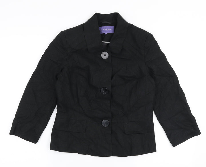 Autonomy Womens Black   Jacket Blazer Size 10  Button