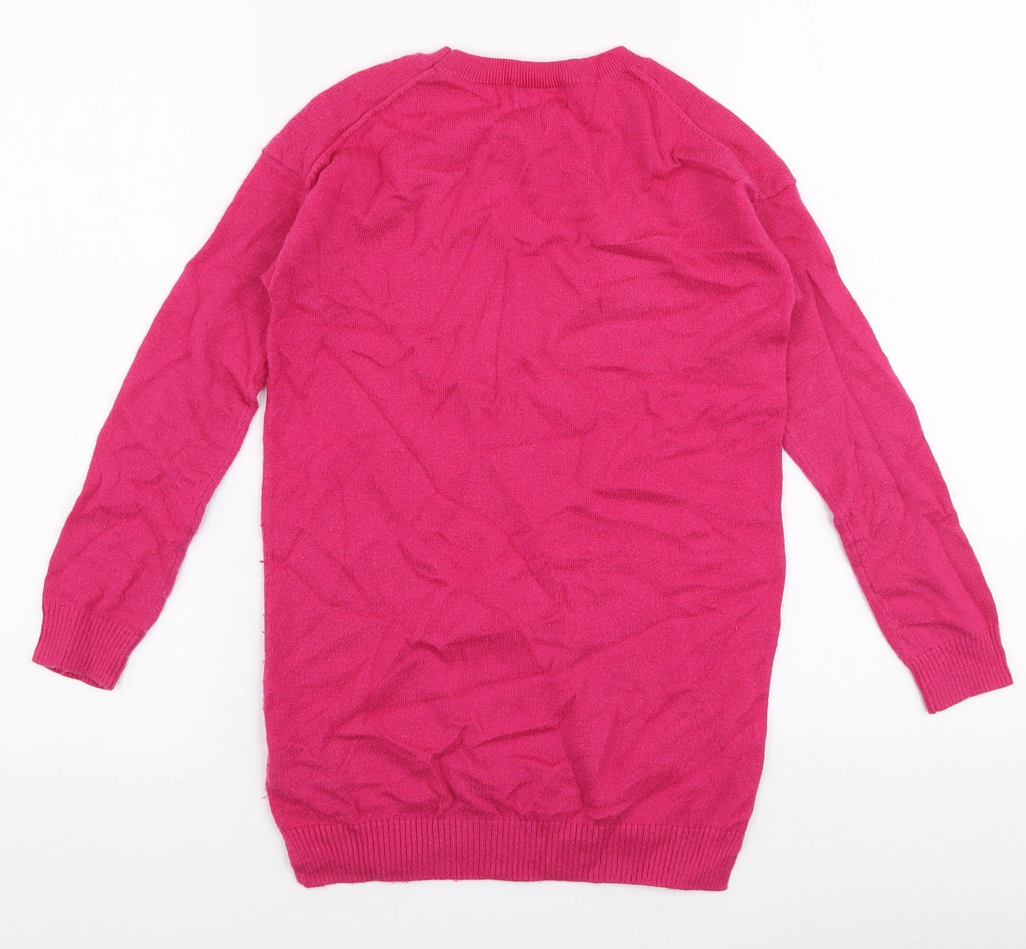 Polo Ralph Lauren Girls Pink Round Neck  Nylon Pullover Jumper Size 7 Years  Pullover