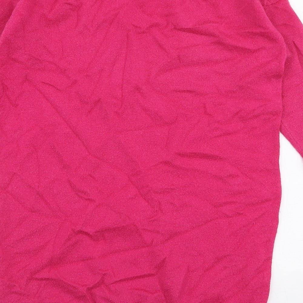 Polo Ralph Lauren Girls Pink Round Neck  Nylon Pullover Jumper Size 7 Years  Pullover