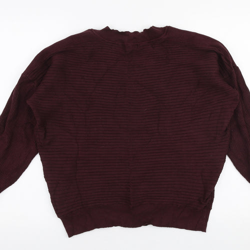 F&F Womens Red Round Neck  Viscose Pullover Jumper Size 12