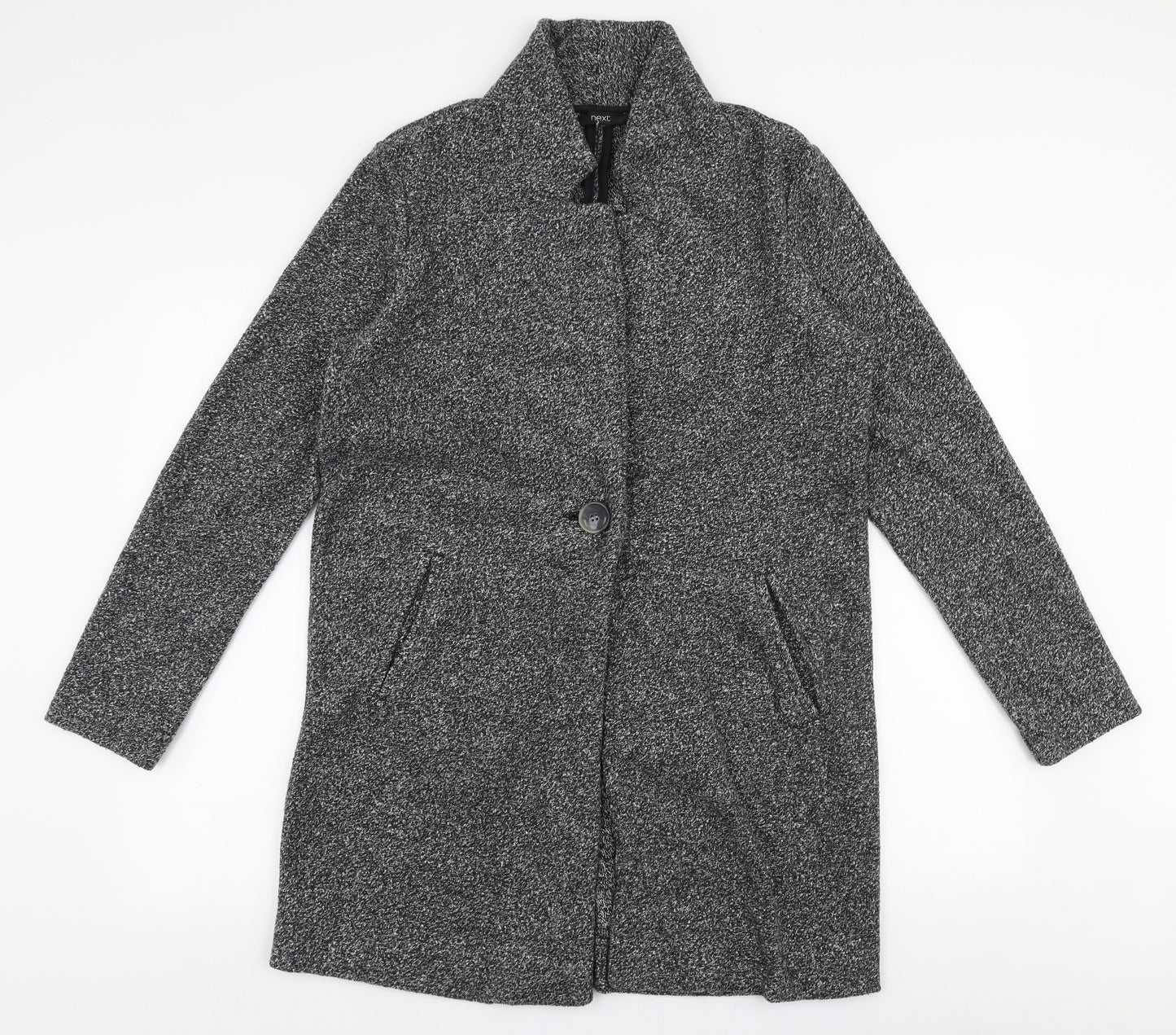 NEXT Womens Grey   Overcoat Coat Size 12  Button