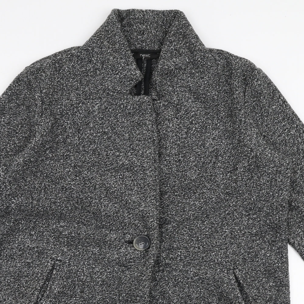 NEXT Womens Grey   Overcoat Coat Size 12  Button