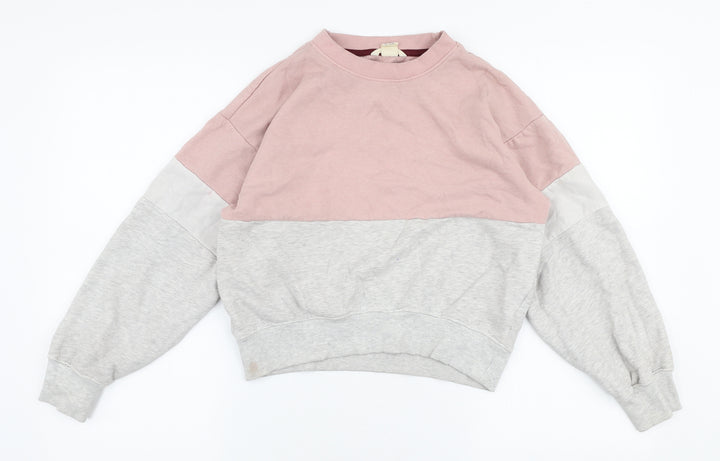 H&M Girls Multicoloured Cotton Pullover Sweatshirt Size 11-12 Years Pullover