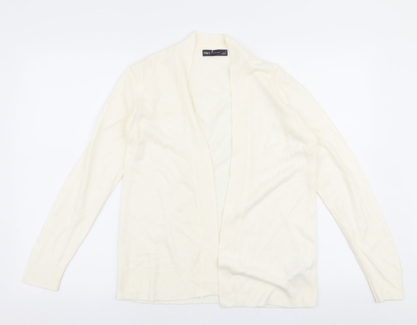 Marks and Spencer Womens Ivory V-Neck  Acrylic Cardigan Jumper Size S