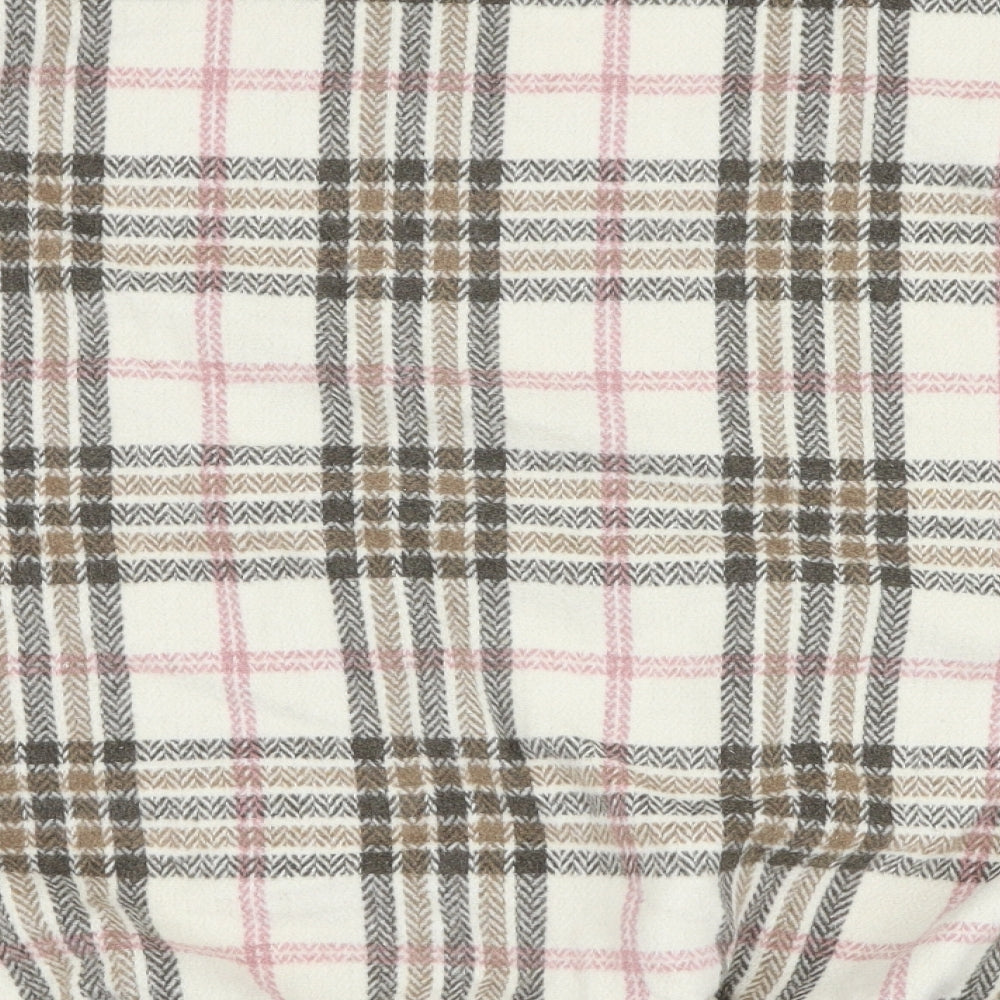 Fashion Womens Multicoloured V-Neck Plaid Polyester Pullover Jumper Size L