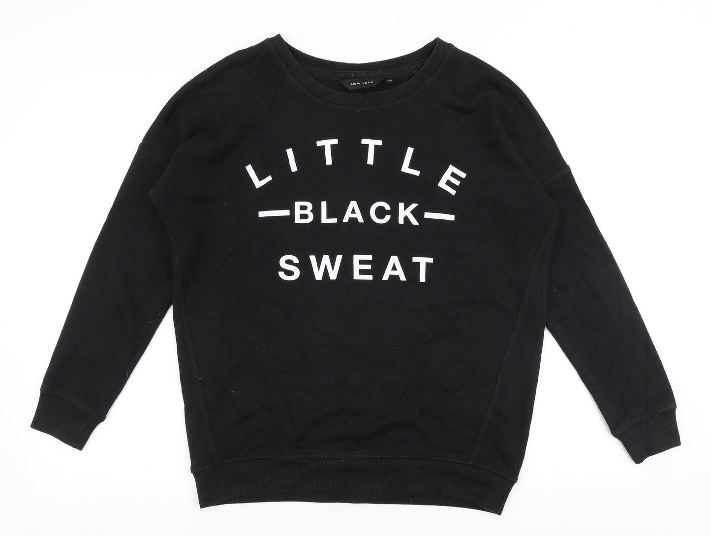 New Look Womens Black  Cotton Pullover Sweatshirt Size 10  Pullover - Little black sweat