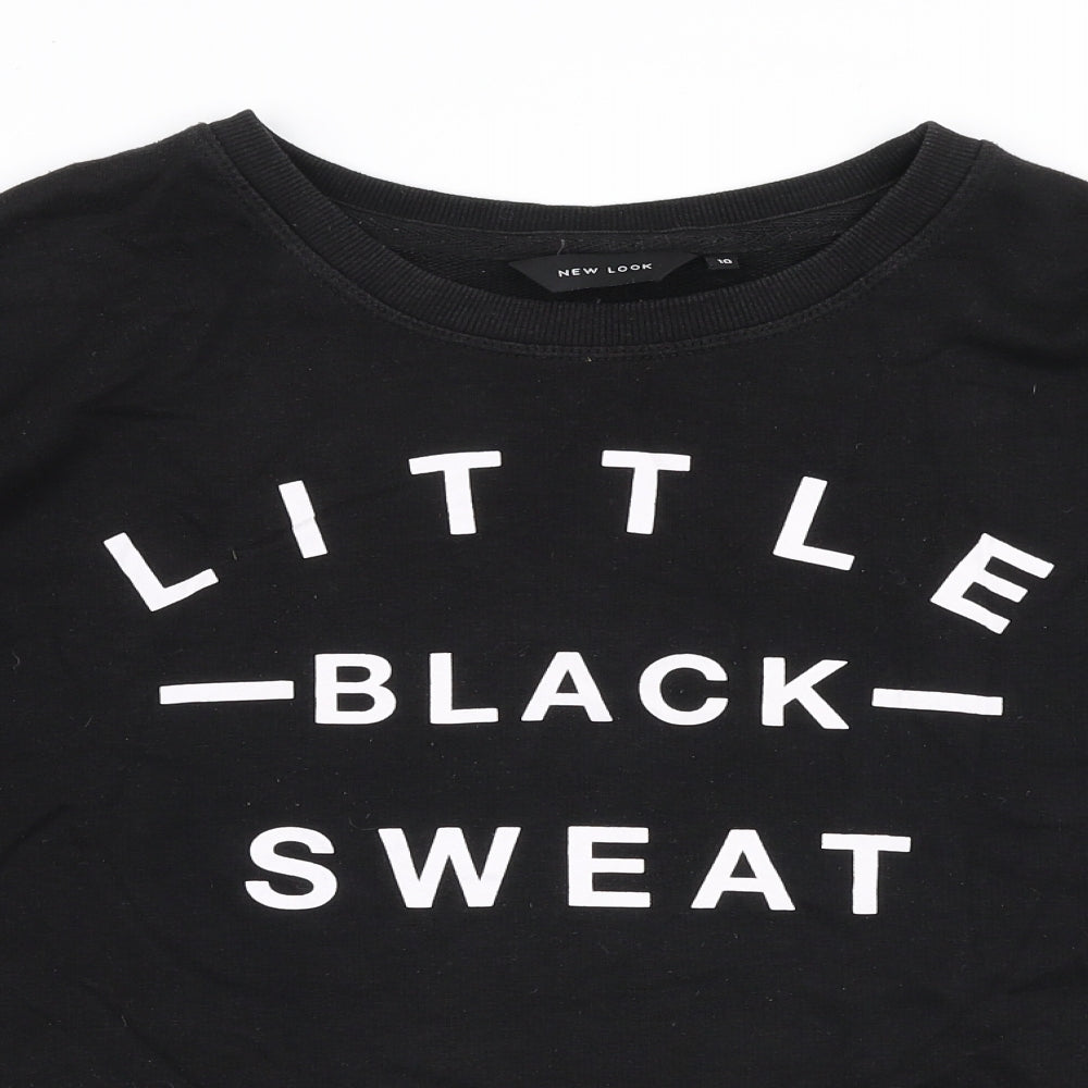 New Look Womens Black  Cotton Pullover Sweatshirt Size 10  Pullover - Little black sweat