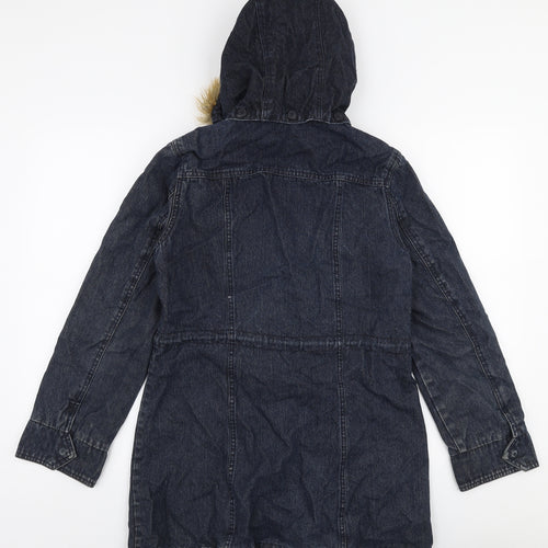 RE Womens Blue   Parka Coat Size 42  Zip