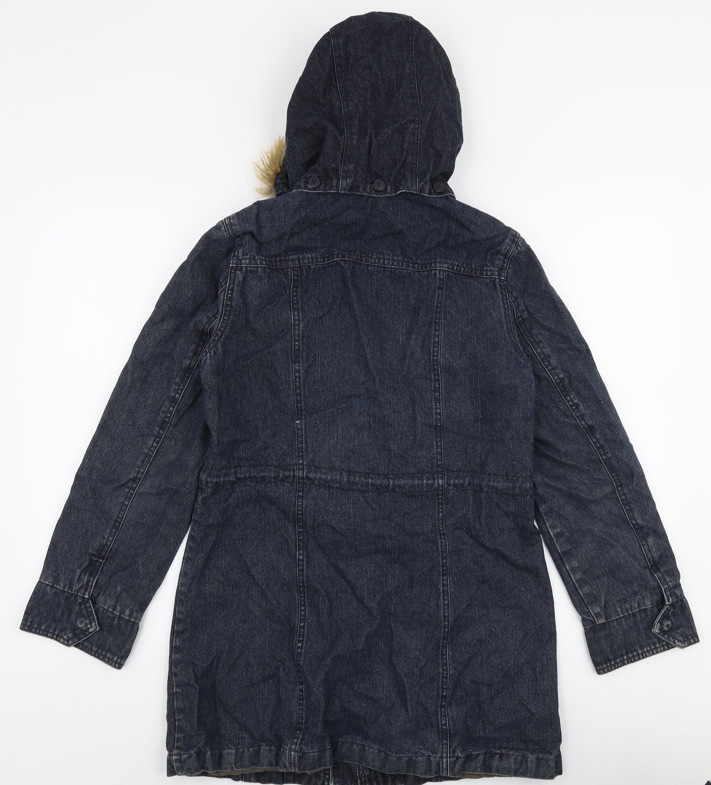 RE Womens Blue   Parka Coat Size 42  Zip