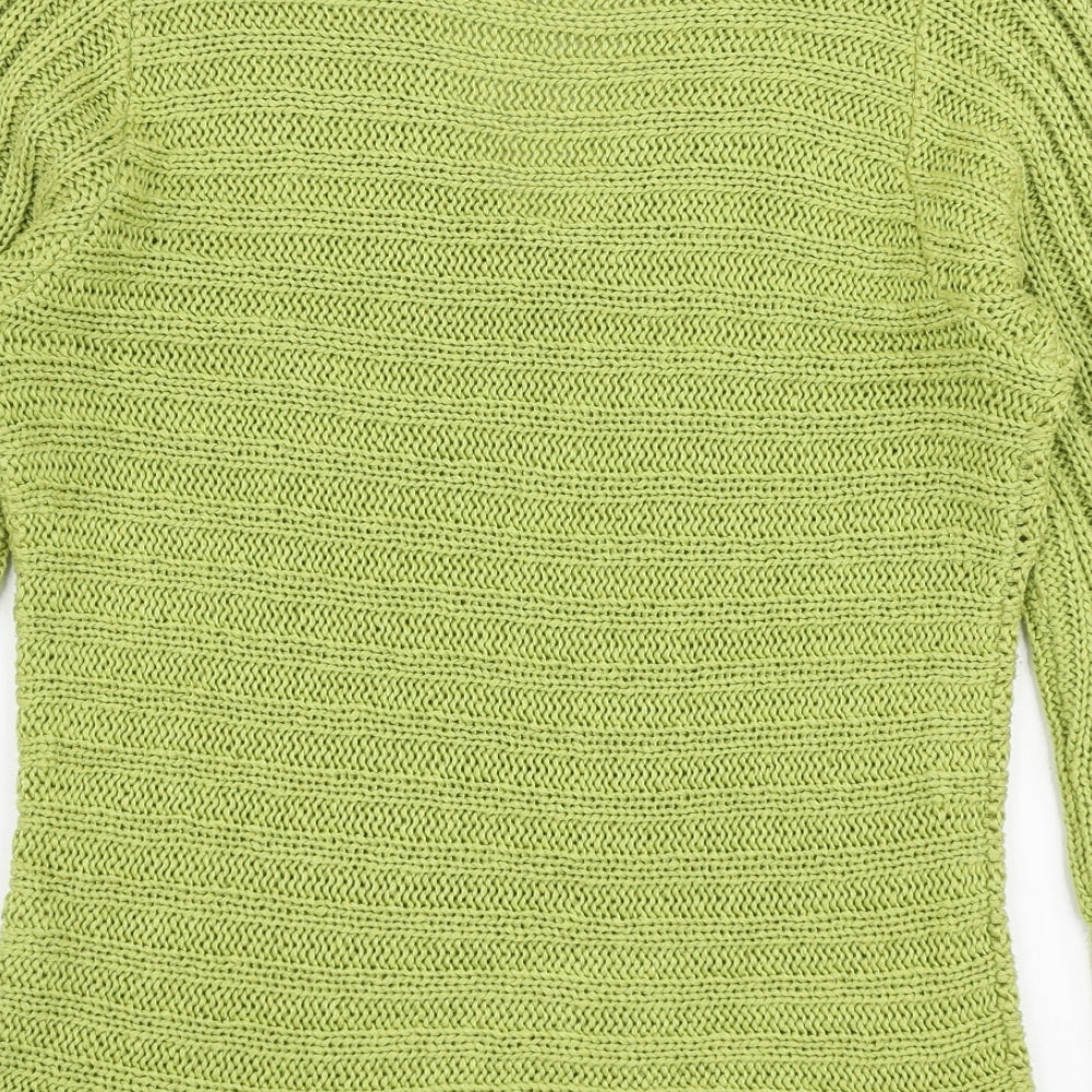 Per Una Womens Green V-Neck  Acrylic Pullover Jumper Size M