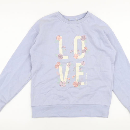 Primark Girls Purple  Cotton Pullover Sweatshirt Size 11-12 Years  Pullover - Love
