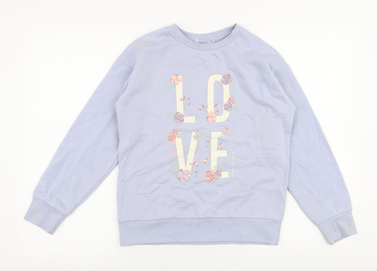 Primark Girls Purple  Cotton Pullover Sweatshirt Size 11-12 Years  Pullover - Love