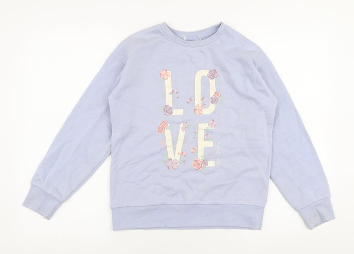 Primark Girls Purple  Cotton Pullover Sweatshirt Size 11-12 Years  Pullover - Love