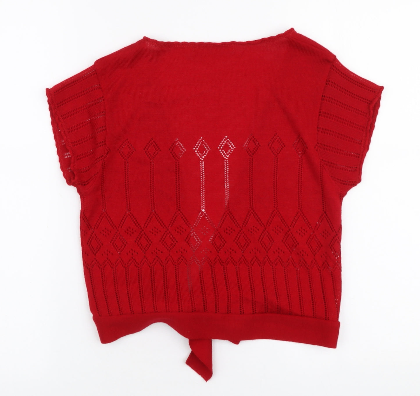 AMARANTO Womens Red V-Neck  Polyester Cardigan Jumper Size S