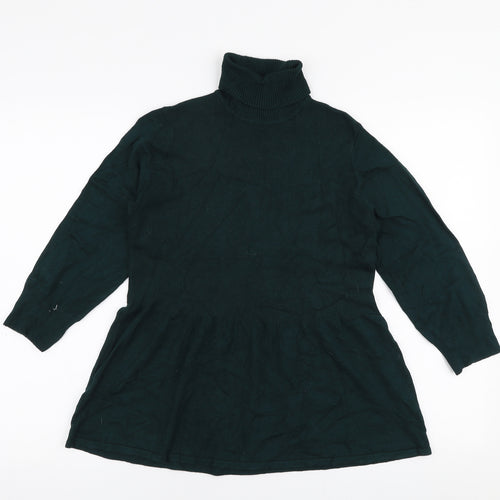 Preworn Womens Green Roll Neck  Polyester Pullover Jumper Size S