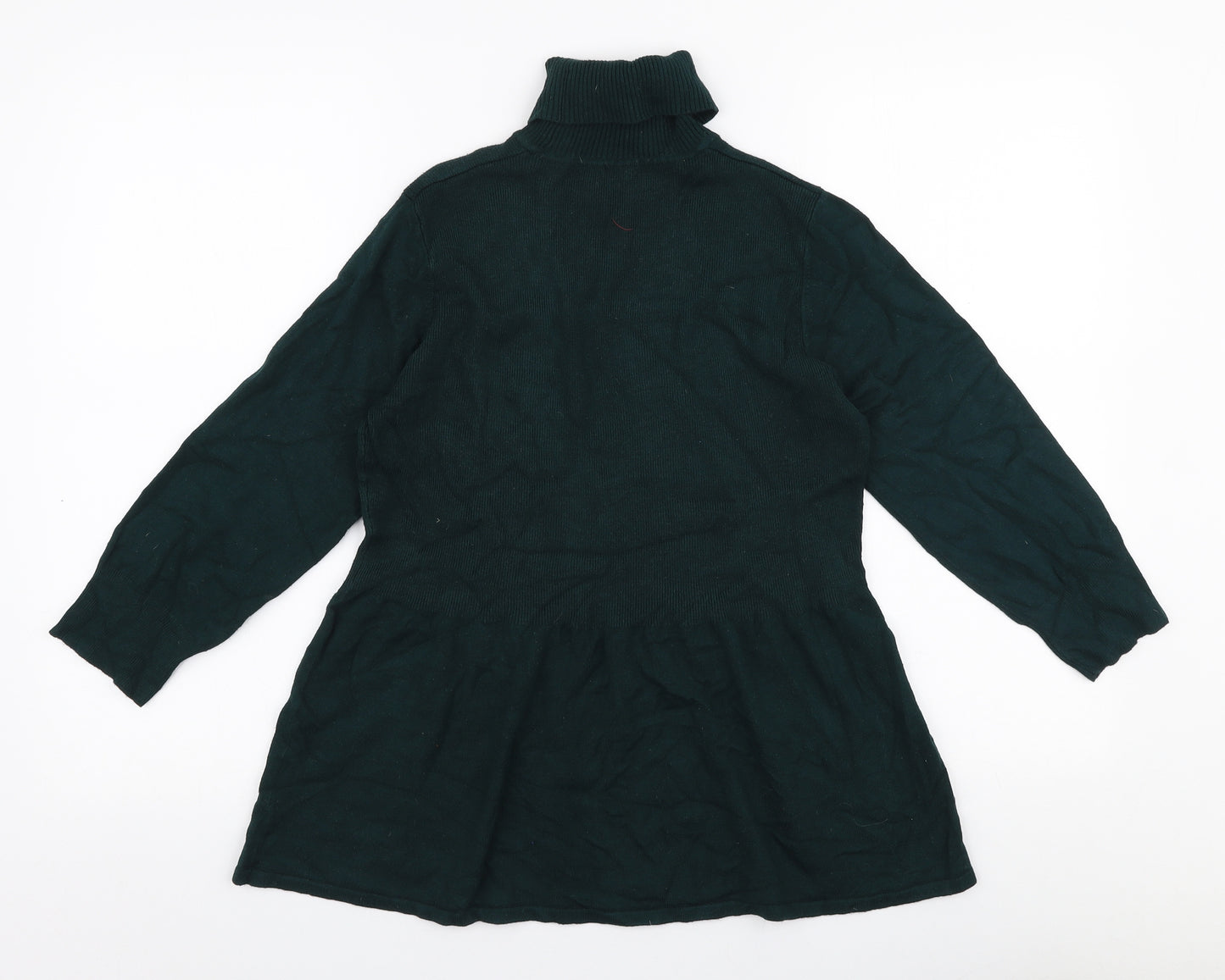 Preworn Womens Green Roll Neck  Polyester Pullover Jumper Size S