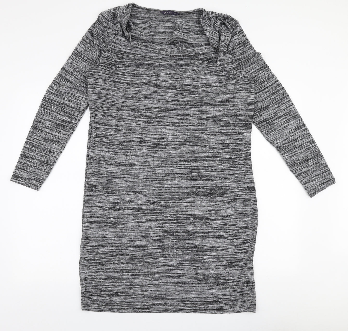 Marks and Spencer Womens Grey  Polyester A-Line  Size 16  Scoop Neck Pullover