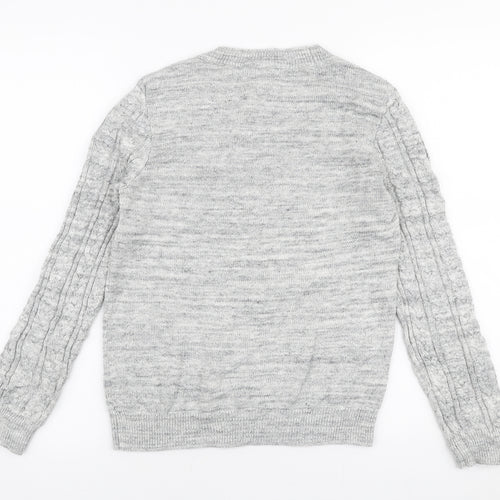 H&M Womens Grey Round Neck  Acrylic Pullover Jumper Size S