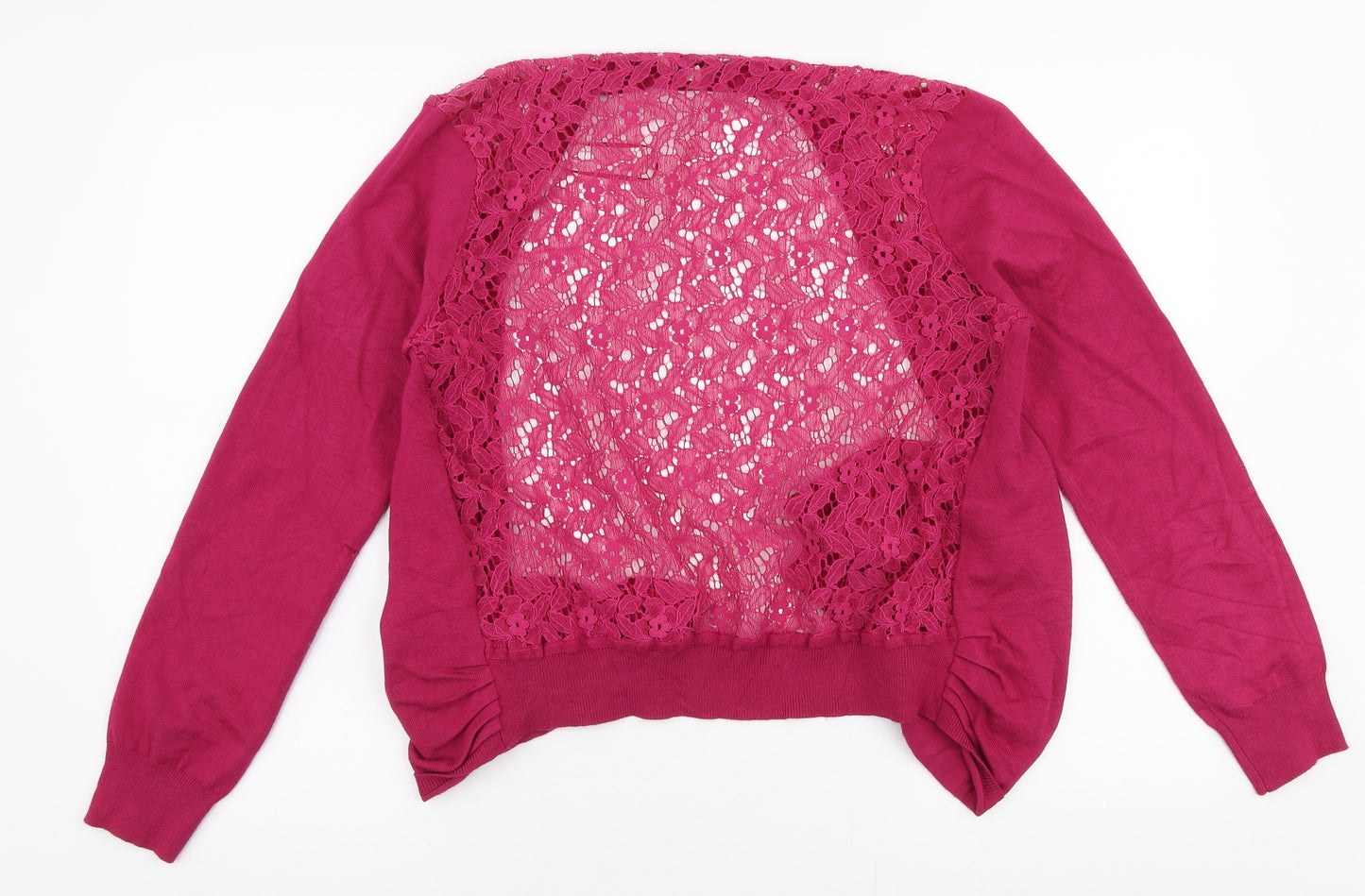Peacocks Womens Pink V-Neck  Polyester Cardigan Jumper Size 18