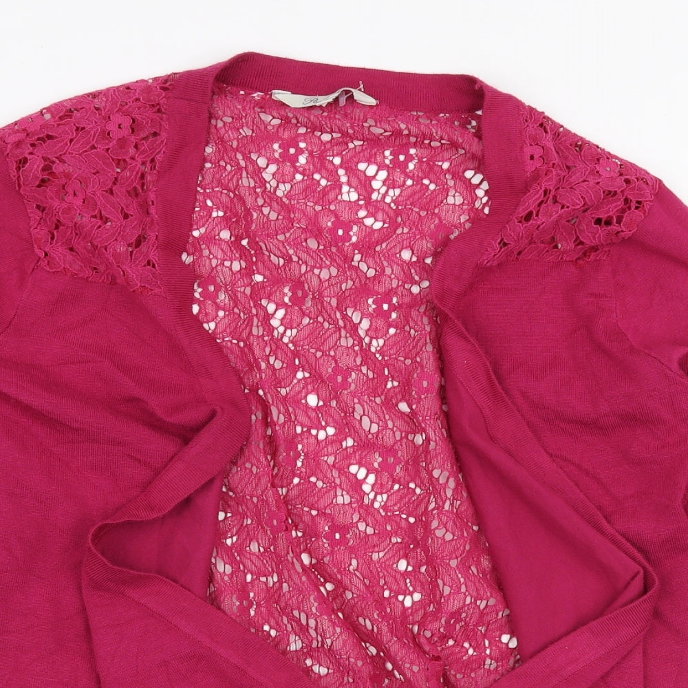 Peacocks Womens Pink V-Neck  Polyester Cardigan Jumper Size 18