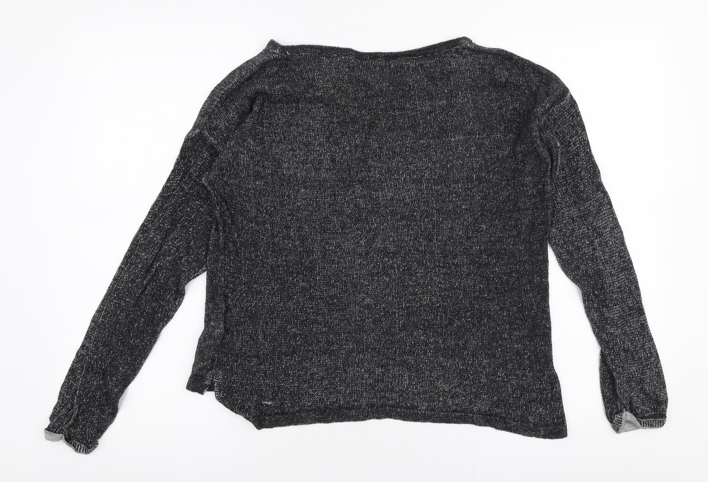 H&M Womens Grey Boat Neck  Cotton Pullover Jumper Size 8