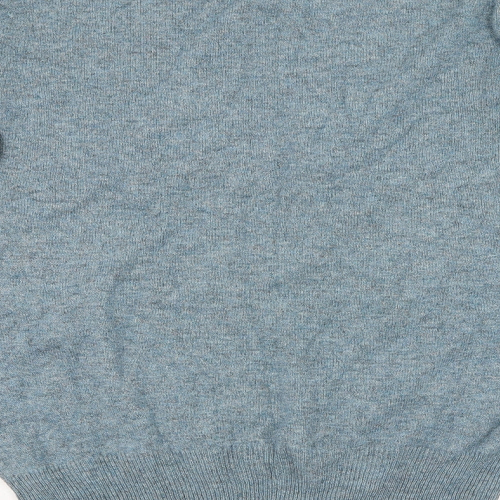 M&S Mens Blue Round Neck  Wool Pullover Jumper Size M