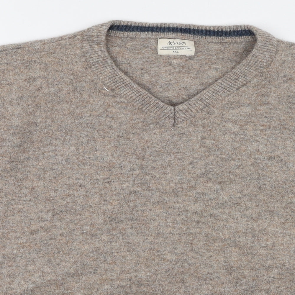 ACW85 Womens Brown  100% Wool Pullover Sweatshirt Size 2XL  Pullover