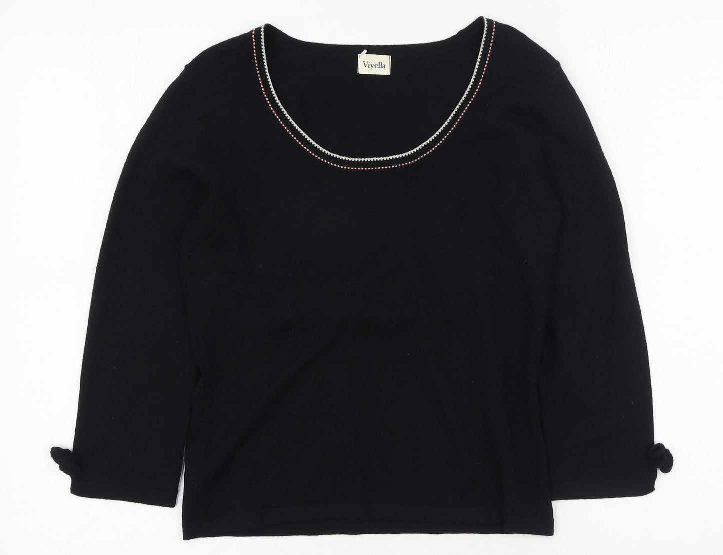 Viyella Womens Black  Wool Pullover Sweatshirt Size S  Pullover