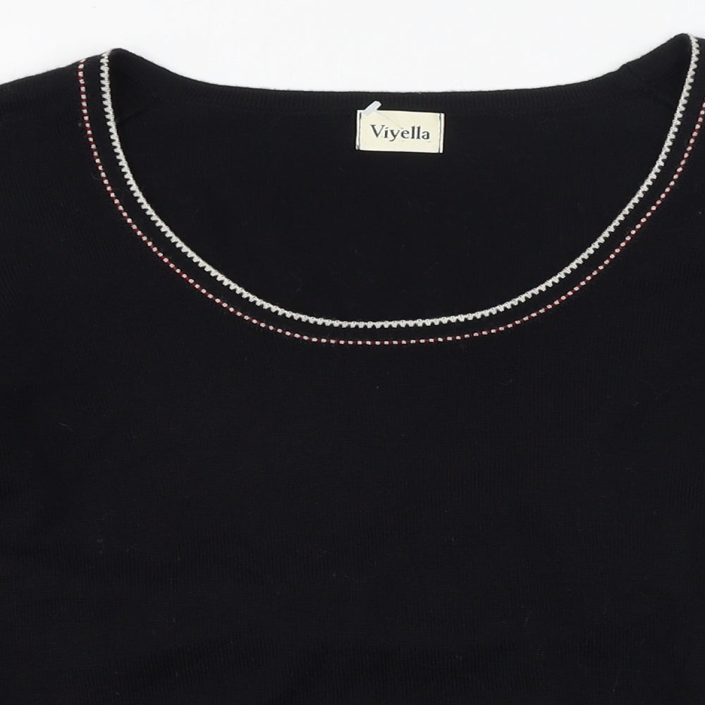 Viyella Womens Black  Wool Pullover Sweatshirt Size S  Pullover