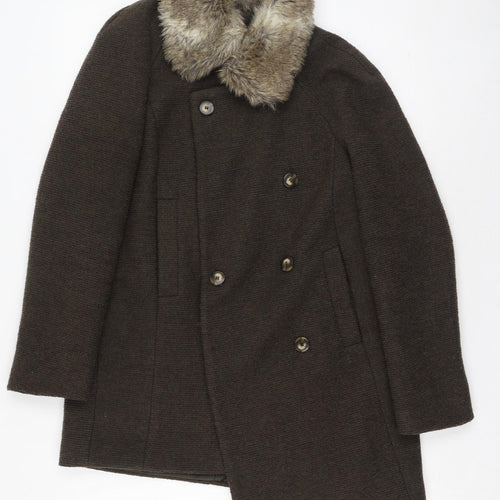 Zara Womens Green   Military Jacket Coat Size M  Button