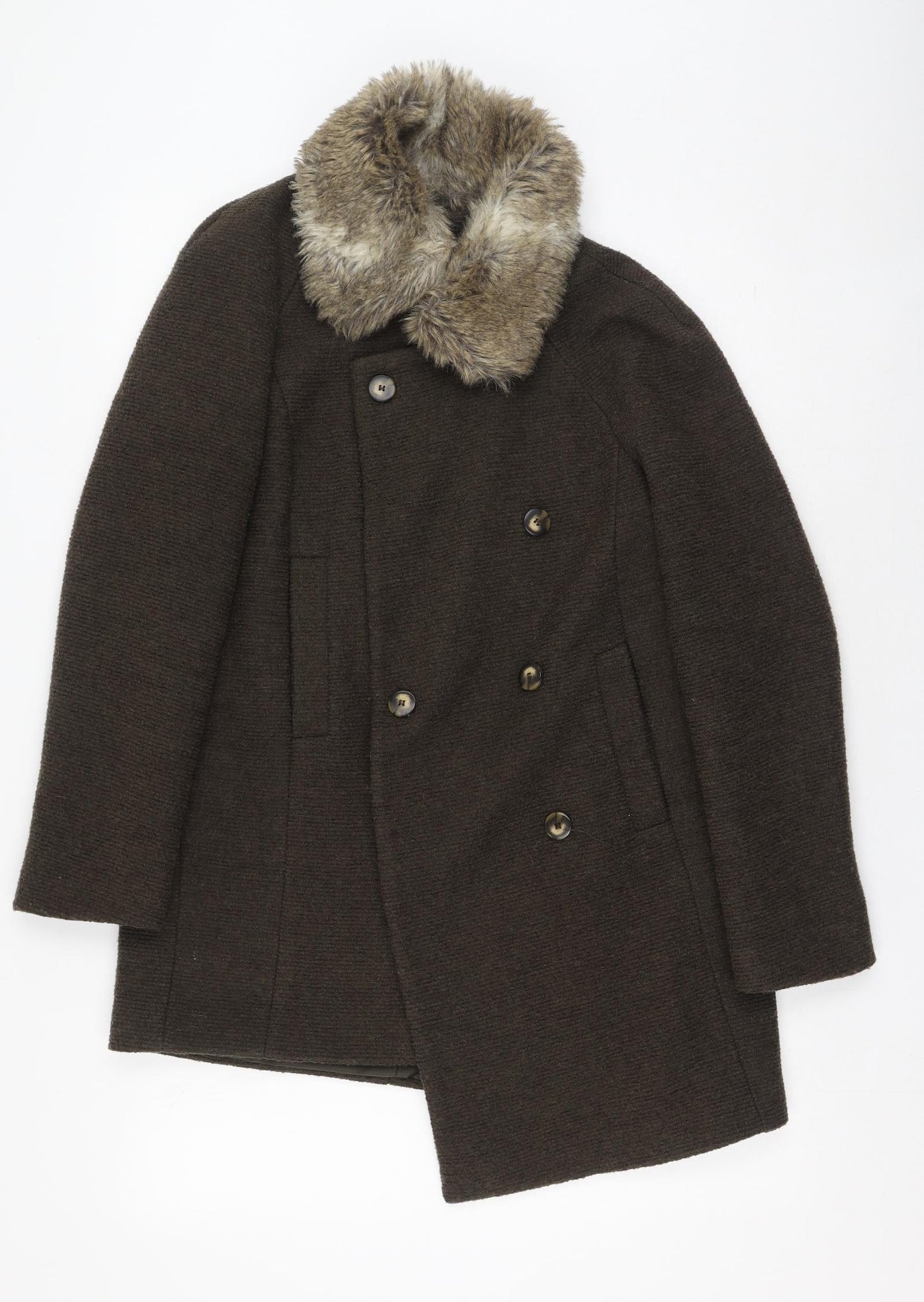 Zara Womens Green   Military Jacket Coat Size M  Button