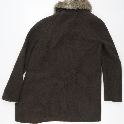 Zara Womens Green   Military Jacket Coat Size M  Button