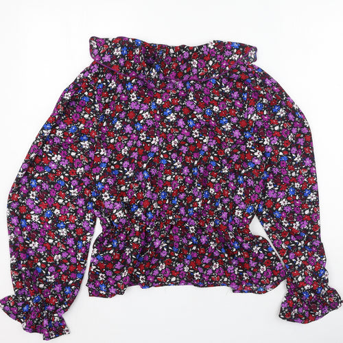 Quiz Womens Multicoloured Floral Polyester Basic Blouse Size 16 V-Neck