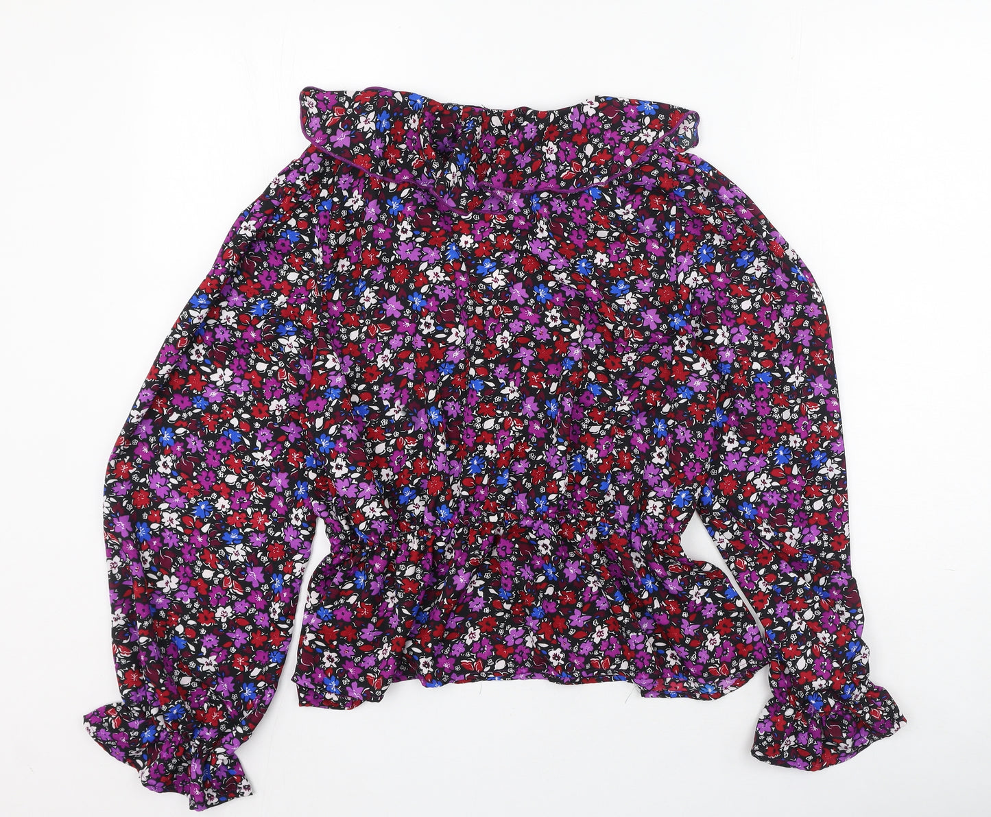 Quiz Womens Multicoloured Floral Polyester Basic Blouse Size 16 V-Neck