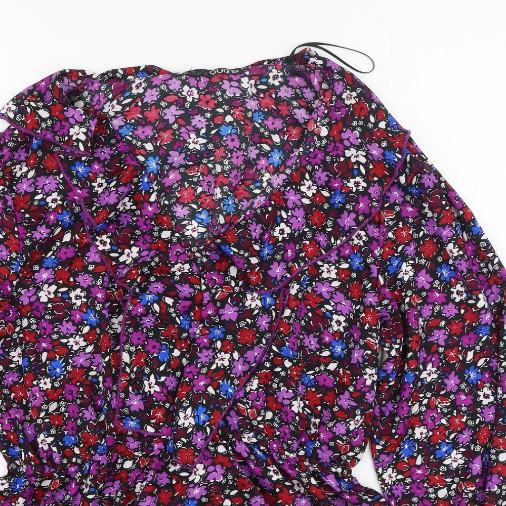 Quiz Womens Multicoloured Floral Polyester Basic Blouse Size 16 V-Neck