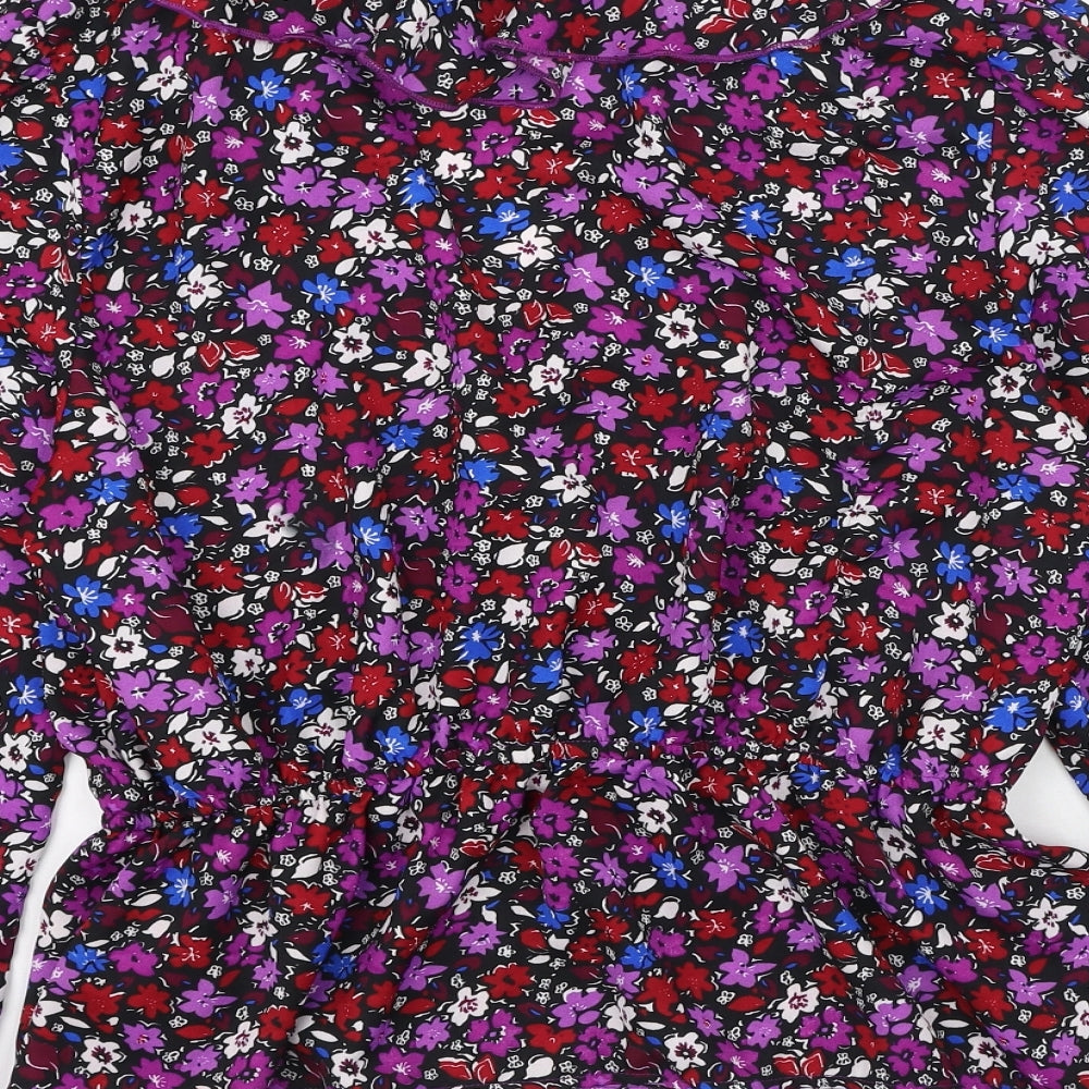 Quiz Womens Multicoloured Floral Polyester Basic Blouse Size 16 V-Neck