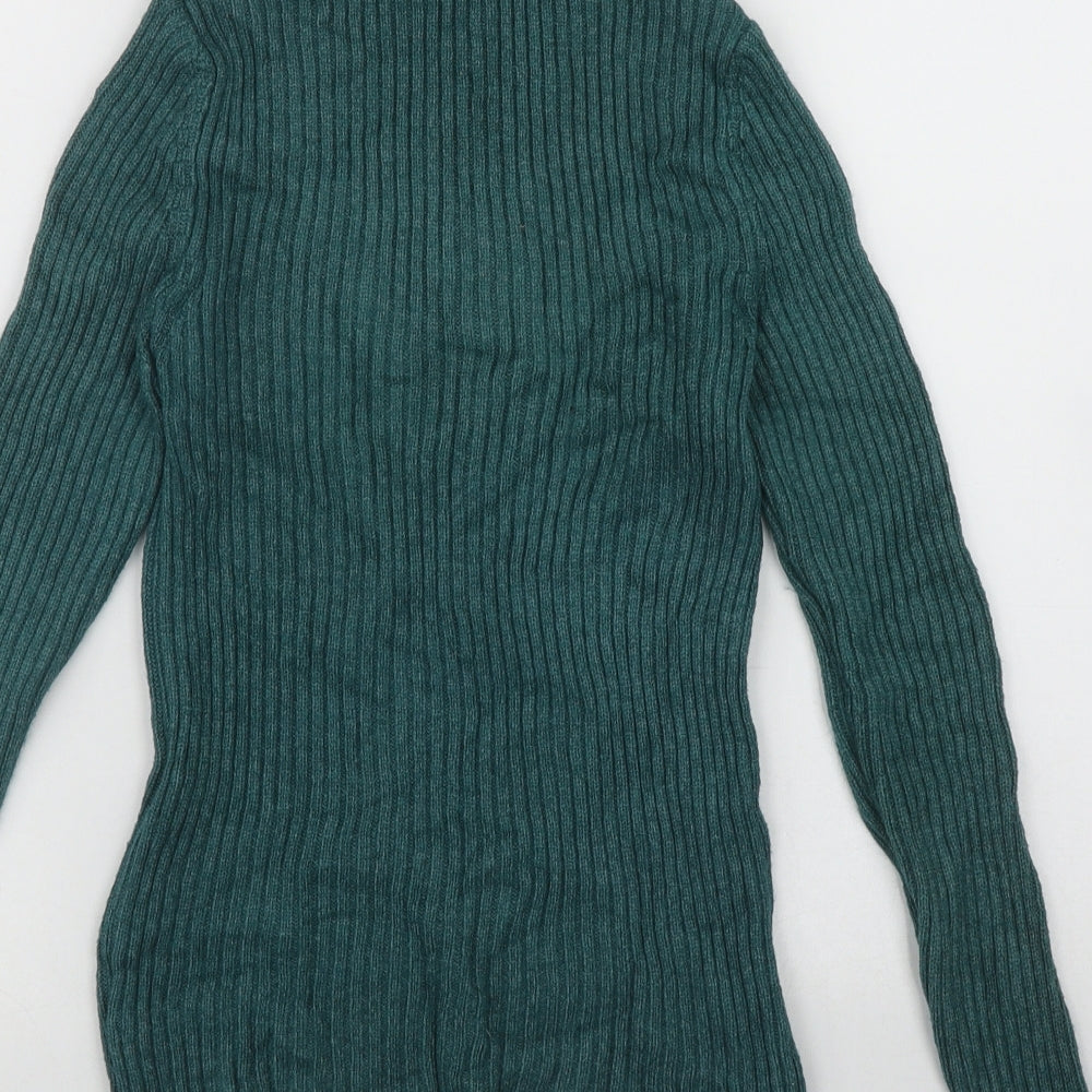 Zuiki Womens Green Roll Neck  Viscose Pullover Jumper Size S