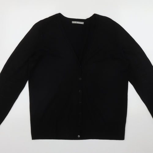 Marks and Spencer Womens Black V-Neck  Polyester Cardigan Jumper One Size