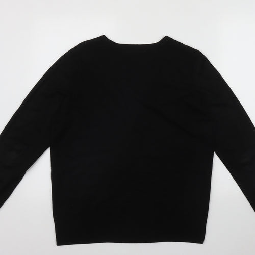 Marks and Spencer Womens Black V-Neck  Polyester Cardigan Jumper One Size