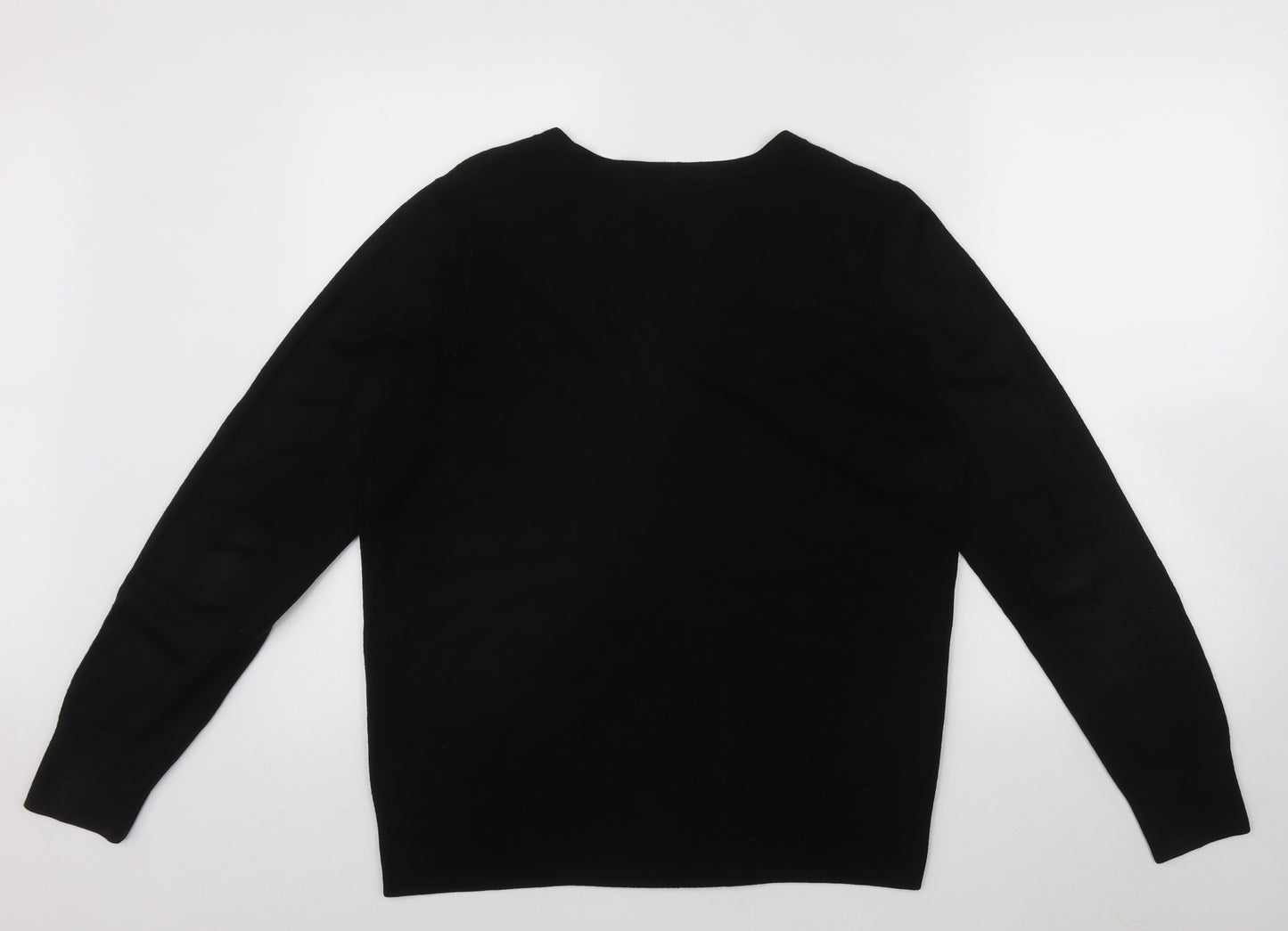 Marks and Spencer Womens Black V-Neck  Polyester Cardigan Jumper One Size