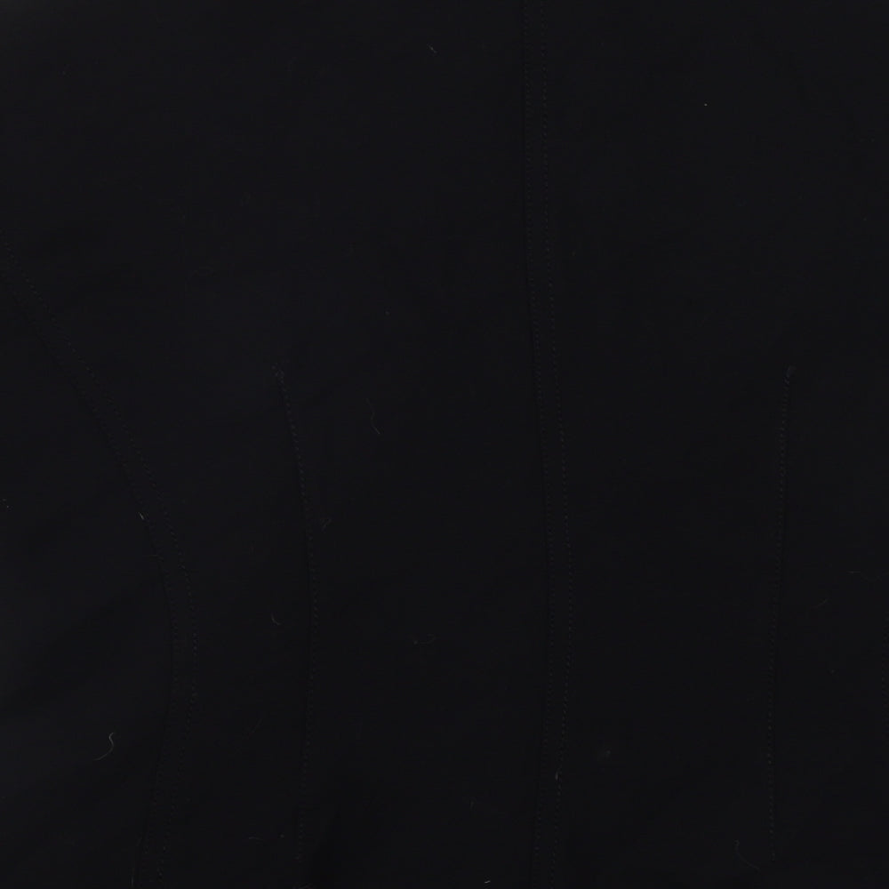 Marks and Spencer Womens Black   Jacket  Size 14  Zip - Pocket Detail Shoulder Pads