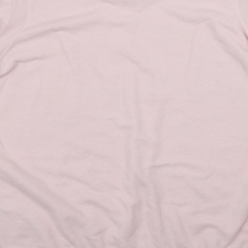 Marks and Spencer Womens Pink Round Neck  Cotton Pullover Jumper Size 18