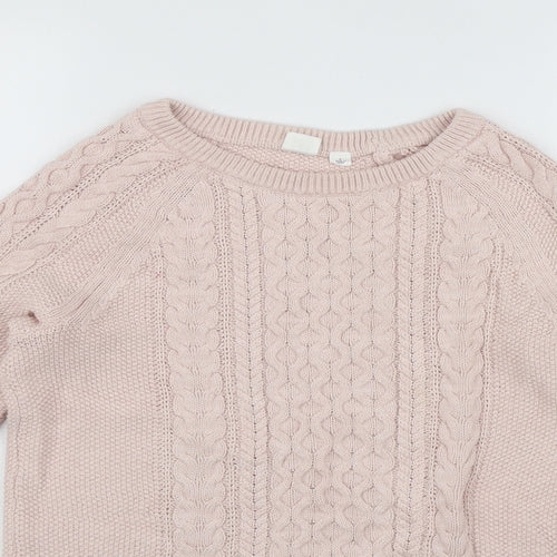 Gap Womens Pink Round Neck  Cotton Pullover Jumper Size S   - Cable Knit