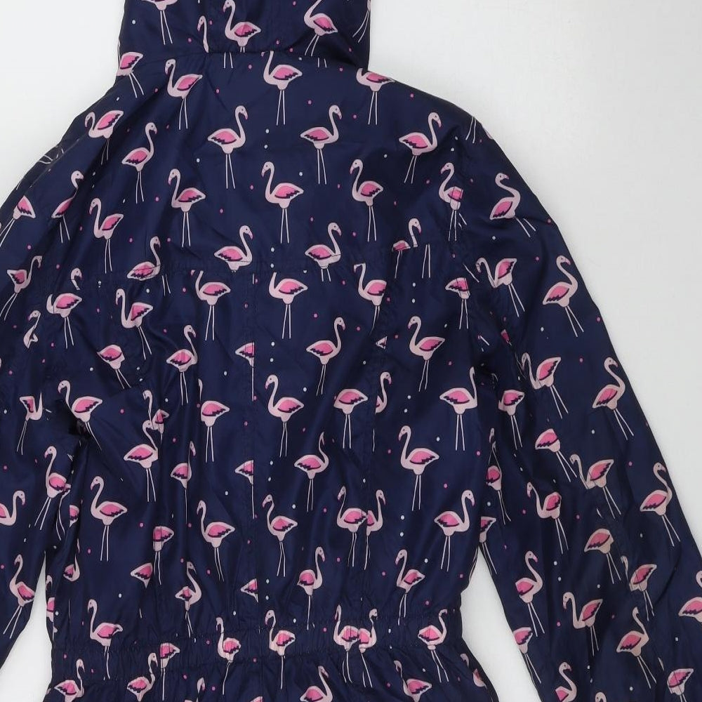 Marks and Spencer Girls Multicoloured Geometric  Anorak Coat Size 13-14 Years  Zip - Flamingo print