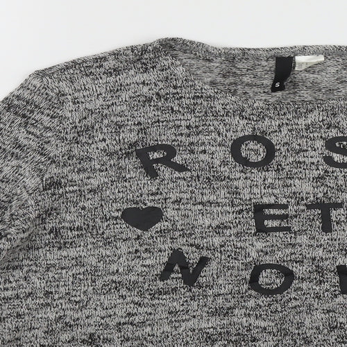 Divided by H&M Womens Grey Round Neck  Polyester Pullover Jumper Size S